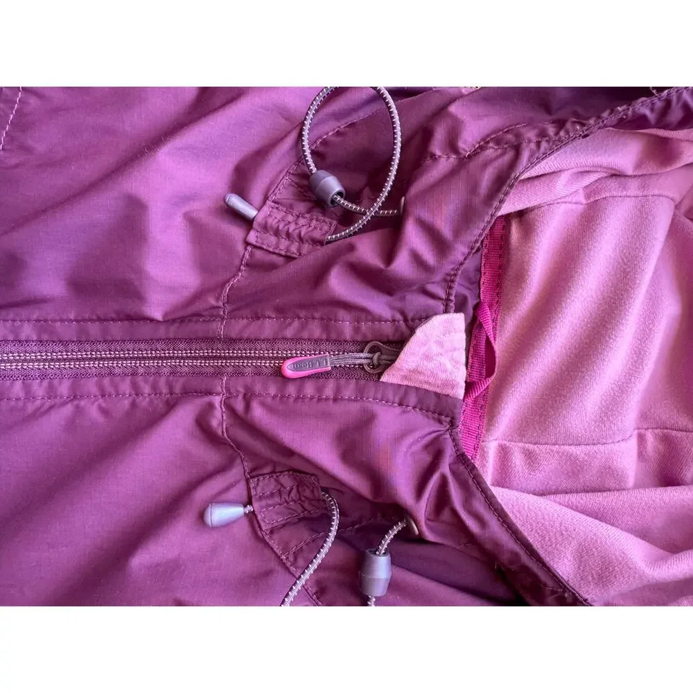L.L. Bean Nylon Lightweight Hooded Jacket Mesh Lined Purple outdoors Women's M